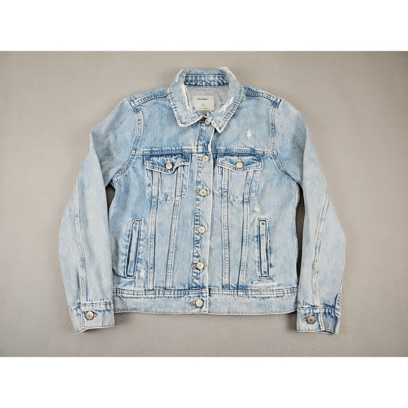 Old Navy Jackets & Blazers - Old Navy Denim Jacket Women's‎ Medium Petite Light Blue Distressed Destructed